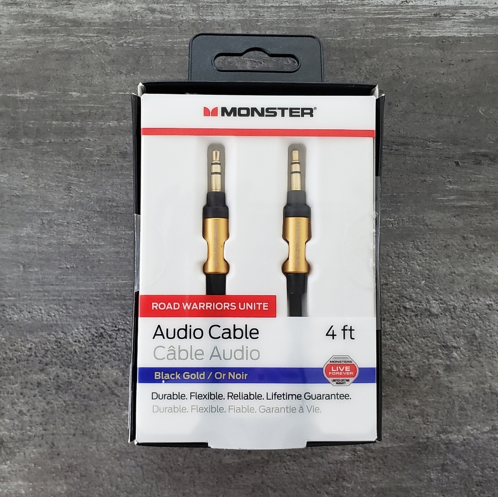 Black Gold MONSTER Audio Auxiliary Cable Cord